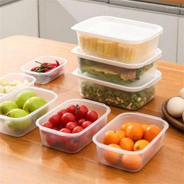 Storage Bottles Refrigerator Box Kitchen Transparent With Lid Rectangular Fruit Vegetable Preservation Microwaveable Food Containers