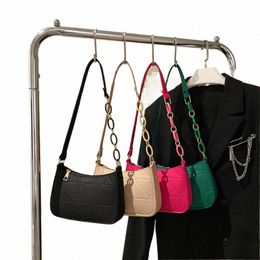 felt Shoulder Bag for Women Girls Solid Colour Underarm Bag Fi Tote Bag Handbag E1C4#