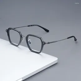 Sunglasses Frames Titanium Acetate Eyeglasses Square Frame Eyeware Glasses Women Men Japanese Designer Brand Vintage Reading