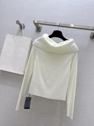 Women's Knits Autumn And Winter One-shoulder Wool Sweater Elegant Word Material Full Of Advanced Sense