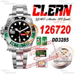 Sprite 126720 DD3285 Automatic Mens Watch Clean CF Green Ceramics Bezel Black Dial 904L OystSteel Bracelet Super Edition Same Serial Warranty Card Puretime Reloj f2