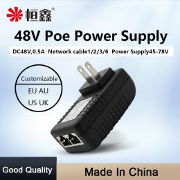 DC48V 0.5A 24W POE Power Supply Plug Injector Spliter For CCTV IP Camera Ethernet Switch Adapter