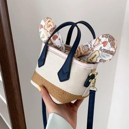 Bag Handbag Women's 2024 Woven Summer Fashion One Shoulder Messenger High Quality Trend Mini Designer Bucket