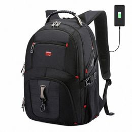 crossten 17" Laptop Backpack Waterproof USB Charge Port Swiss-style Multifunctial Rucksack Schoolbag Mochila Hiking Travel bag N0mw#