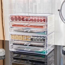 Clear Acrylic Multilayer Drawer Storage Box Cosmetics Makeup Organiser Beauty Tools Jewellery Mask Desktop Decoration 240327