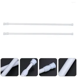 Shower Curtains 2 Pcs Rod Multipurpose Closet Carbon Steel Pole Curtain Rods Flexible Door Hanger Adjustable Clothing Rail