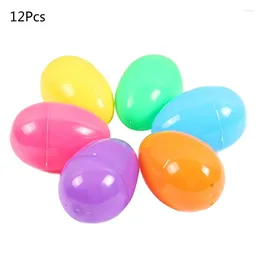 Party Decoration Colourful Easter Eggs Set Of 12 Egg For Shell Plastic Filling Chicken Cover Children DIY Handmade Festival Crafts