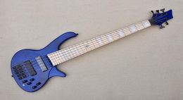 Factory Custom 5 Strings Blue Electric Bass GuitarMaple FingerboardWhite Pearl Fret InlayAsh BodyOffer Customized6809295