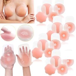 2pcs Reusable Invisible Self Adhesive Silicone Breast Chest Nipple Cover Bra Pasties Pad Petal Mat Sticker Accessories for Women