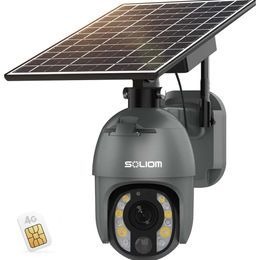 10xズーム、4G LTE、太陽光発電、人間の検出、自動追跡、スポットライト、カラーナイトビジョンを備えたSoliom 5MP屋外セキュリティカメラ