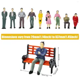 Garden Decorations Passanger Figures Model People Layout Ornament Passenger Railway Seated Standing Train Accessory Plastic Bench