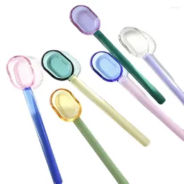 Tea Scoops 1pc Scoop Ice Cream Spoon Stirring Rod Mixing Teaspoon Heat Resistant Glass For Dessert Cocktail Milkshake