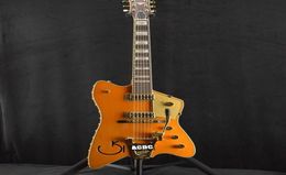 Rare BillyBo Jupiter Orange EddieCochran Thunderbird Electric Guitar Cow Cactus Inlay G logo Knobs Bigs Tremolo Bridge Gold Hardwa1265307