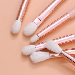 BEILI Professional 12-17pcs Pink Rose Golden Eye makeup brush set Natural Goat Hair Eyeshadow Eyeliner Eyebrow Blending brushes