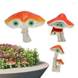 Garden Decorations Mini Mushroom Figurines 3pcs Decor Miniature Statues Bonsai Craft Landscape Outdoor Decoration For Indoor