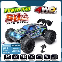 Rc Cars Off Road 4x4 with LED Headlight 1/16 Scale Rock Crawler 4WD High Speed Drift Remote Control Monster Truck Christmas Toys