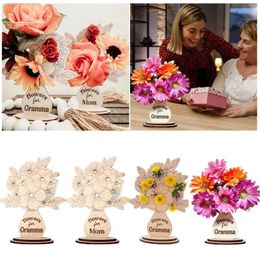 Decorative Plates Mother's Day DIY Flower Vase Holder Picked For Mommy Holder/ Gifts Wooden Christmas Bulb Decorations