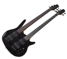 Factory Outlet56 Strings Black Double Necks Electric Bass Guitar with Rosewood Fingerboard2124704