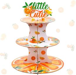 Party Decoration Little Cutie Baby Shower Decorations 3 Tier Cupcake Stand Orange Tangerine Dessert Tower