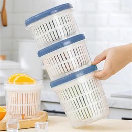 Storage Bottles Refrigerator Box Plastic Kitchen Organize Fresh-keeping Fridge Organizer Drain Basket Pantry