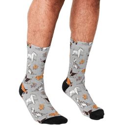 2021 Funny Men's socks Bear Weightlifting pattern Printed hip hop Men Happy Socks cute boys street style Crazy Socks for men