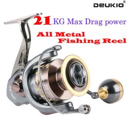 Reels NEW 21KG Max Drag Fishing Reel Full Metal Spool Handle Spinning Reel 5.0:1 Highspeed Fishing Lure Reel Carp Saltwater Reel