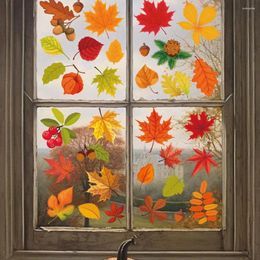 Window Stickers Thanksgiving Day Wall Sticker Home Warm Decoration Glueless Autumn Art Pvc Decal Glass Door