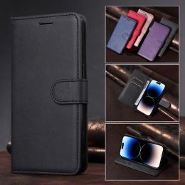 Pure Colour Wallet Flip Leather Case For iPhone 14 13 12 11 Pro Max Mini XS XR X 7 8 6 6S Plus SE 2020 2022 5 5S Phone Book Cover