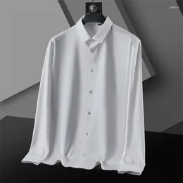 Men's Casual Shirts 2024 Men Four Seasons Can Wear Quality Seamless Shirt Long Sleeve Matching Korean Version Slim Bamboo Fibre Wedding