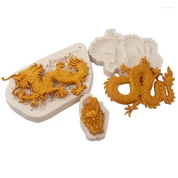 Baking Moulds Patterned Dragon Resin Mold Fondant Silicone DIY Cake Pastry