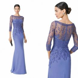 lg Elegant Mother of the Bride Dres jewel illusi appliqued sequins beaded mother gown floor length wedding guest gown 31go#