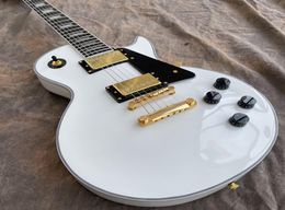 Custom Shop Deluxe Apline White Electric Guitar Ebony Fingerboard Fret Binding Gold Hardware3919859