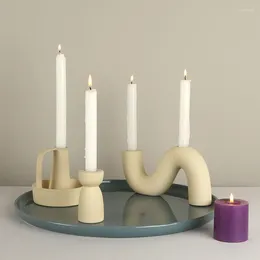 Candle Holders Holder Ceramic Candlestick Home Decor Candles Wedding Table Decoration Tabletop Ornaments