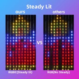 400LED 540LED Wifi APP Controlled Curtain Light Window DIY Wedding Garland String Lights For Easter Ramadan Decor Christmas 2024