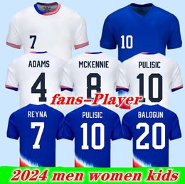 24 25 PULISIC MCKENNIE Jersey ERTZ ALTIDORE PRESS WOOD MORGAN 2024 2025 America Football Shirt United States Camisetas USA USMNT PLAYER Men Kit