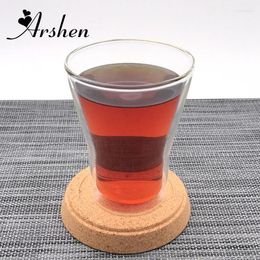 Mugs Arshen 250ml Double Wall Glass Handmade Coffee Mug Kitchen Temperature Resistant Juice Water Tea Milk Home Office Cups