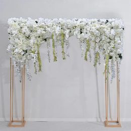 Decorative Flowers Quality 2.4 Metres White Wisteria Artificial Wedding Arch Outdoor Decoration Flower