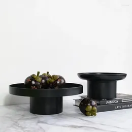 Decorative Figurines Simple And Modern High-footed Storage Tray Plastic Fruit Serving Table Plates Fashionable Kitchen Desk Jewelry Makeup