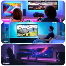 Smart Ambient TV Led Backlight 4K 2.0 HDMI Device Sync Box And WS2811 5050 RGBIC Strip Light Kit For 40-85 Inch PC PS4 XBOX