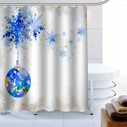 Shower Curtains Polyester Fabric Custom Merry Christmas Curtain Year Decoration Bathroom Waterproof With Hook Bath