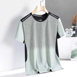 Men's T-Shirts Quick Dry Sports T-shirt for mens 2024 short sleeved summer casual print Plus oversized 3XL top of the line T-shirt J240330