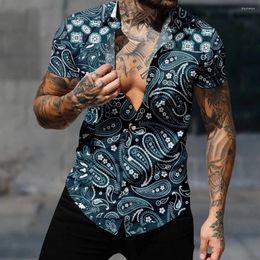 Men's Casual Shirts Hawaiian Shirt Men Fashion Short Sleeve Paisley Pattern Streetwear Tops Harajuku 3D Print Bluas Cosy Beach Clothes