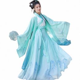 hanfu Women Costume Elegant Traditial Chinese Style Hanfu Princ Dr Ancient Folk Tang Suit Fairy Performance Q1V2#