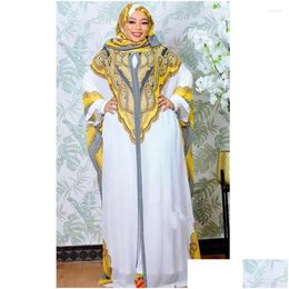 Ethnic Clothing Middle East Printed Robe African Women Traditional Muslim Burqa Chiffon Streetwear Dashiki Boubou Dress Drop Delivery Otfp6