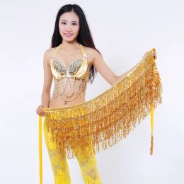 Belly Dance Belt Sexy Bellydance Hip Scarf Accessories Dancing Tassel Sequins for Girls Women Party Show Practice Performance