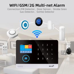 PGST 103 2.4 inch Screen 4G 2G WIFI GSM Home Bulgar Security System for Home 433MHz APP Control RFID Card with PIR Motion