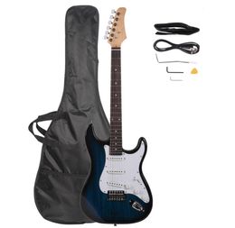 Blue Electric Guitar with Bag Case Cable Strap Picks Rosewood Fingerboard for Beginners Ship From USA3635850