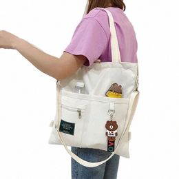 women's Korean Versi One Shoulder Canvas Bag Fi Literature and Art College Student Backpack Class Tutorial Canvas Bag y7NH#