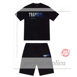 trapstar Mens Trapstar T Shirt Short Sleeve Print Outfit Chenille Tracksuit Black Cotton London Streetwear S-2XL 903