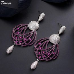 Dangle Earrings Donia Jewellery European And American High-end Fashion Long Fringed Copper Micro Inlaid Colour Zircon
